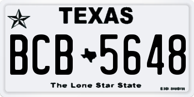 TX license plate BCB5648