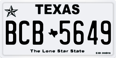 TX license plate BCB5649