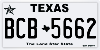 TX license plate BCB5662