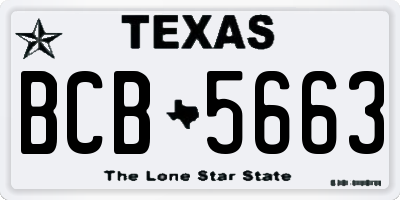TX license plate BCB5663