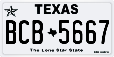TX license plate BCB5667