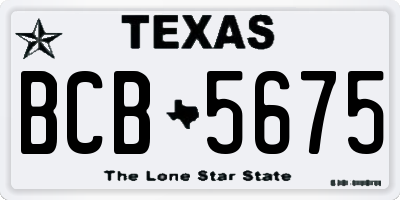 TX license plate BCB5675