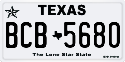 TX license plate BCB5680