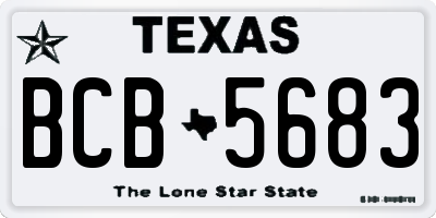 TX license plate BCB5683