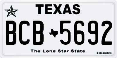 TX license plate BCB5692