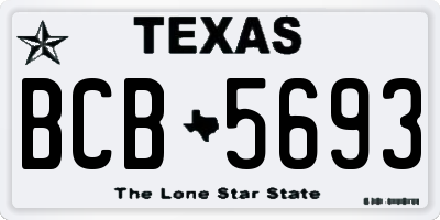 TX license plate BCB5693