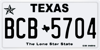 TX license plate BCB5704