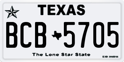 TX license plate BCB5705