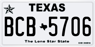 TX license plate BCB5706