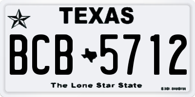 TX license plate BCB5712