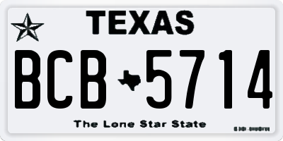 TX license plate BCB5714