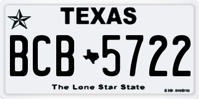 TX license plate BCB5722