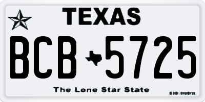 TX license plate BCB5725