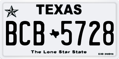 TX license plate BCB5728