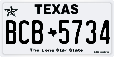 TX license plate BCB5734
