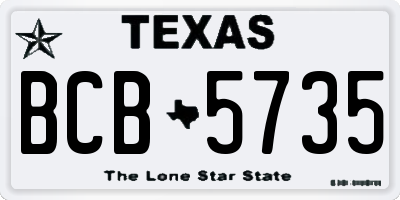 TX license plate BCB5735