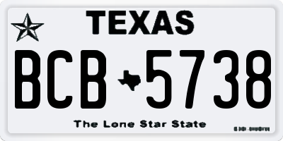 TX license plate BCB5738