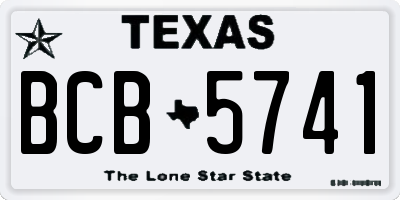 TX license plate BCB5741