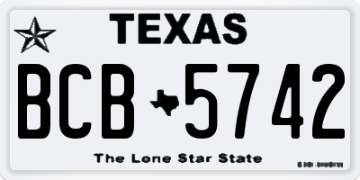 TX license plate BCB5742