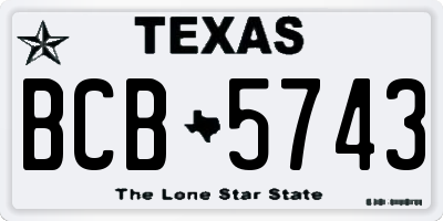 TX license plate BCB5743
