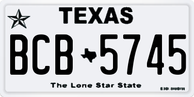 TX license plate BCB5745
