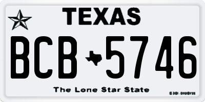 TX license plate BCB5746