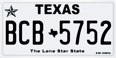 TX license plate BCB5752