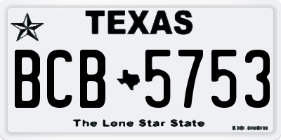 TX license plate BCB5753