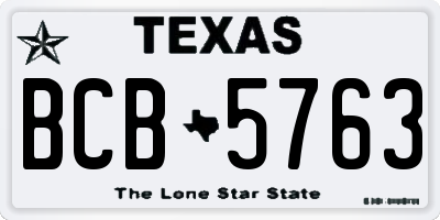 TX license plate BCB5763