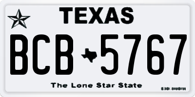 TX license plate BCB5767