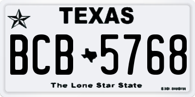 TX license plate BCB5768