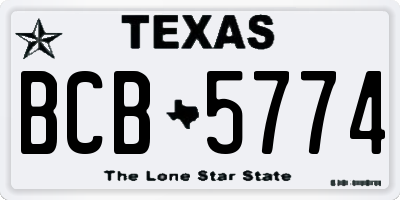 TX license plate BCB5774