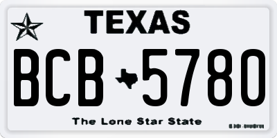 TX license plate BCB5780