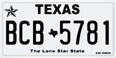 TX license plate BCB5781