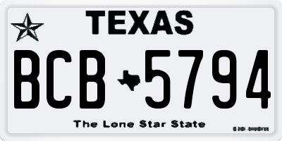 TX license plate BCB5794