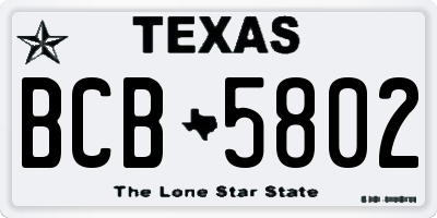 TX license plate BCB5802