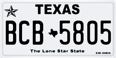 TX license plate BCB5805