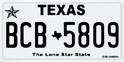 TX license plate BCB5809