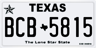 TX license plate BCB5815