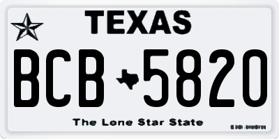 TX license plate BCB5820
