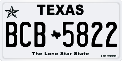 TX license plate BCB5822