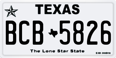 TX license plate BCB5826