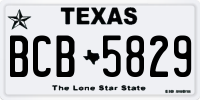 TX license plate BCB5829