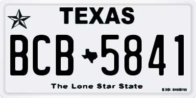 TX license plate BCB5841