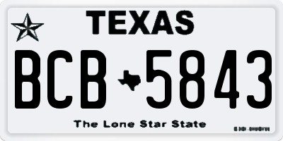 TX license plate BCB5843