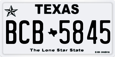 TX license plate BCB5845