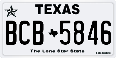 TX license plate BCB5846