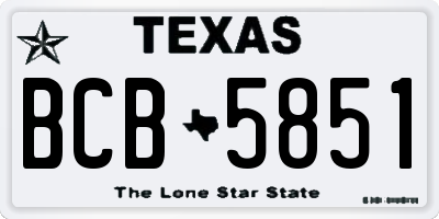 TX license plate BCB5851