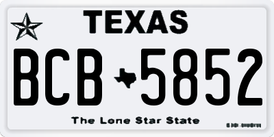 TX license plate BCB5852