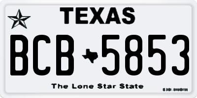 TX license plate BCB5853